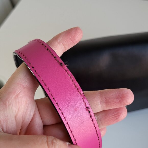 Kate Spade Black Leather Crossbody • Pink Strap - Picture 8 of 10